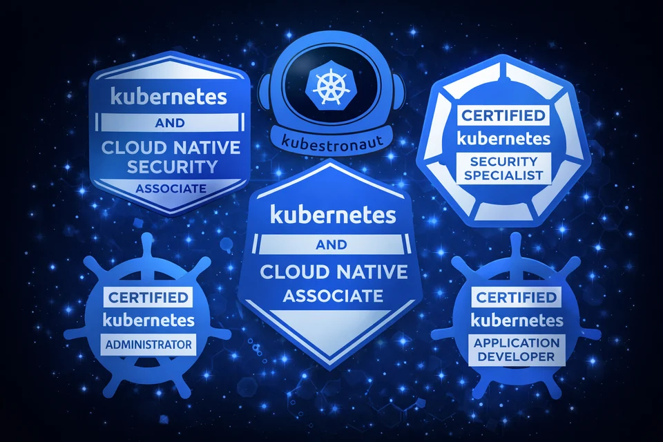 AI-generated illustration of Kubernetes certifications and Kubestronaut recognition